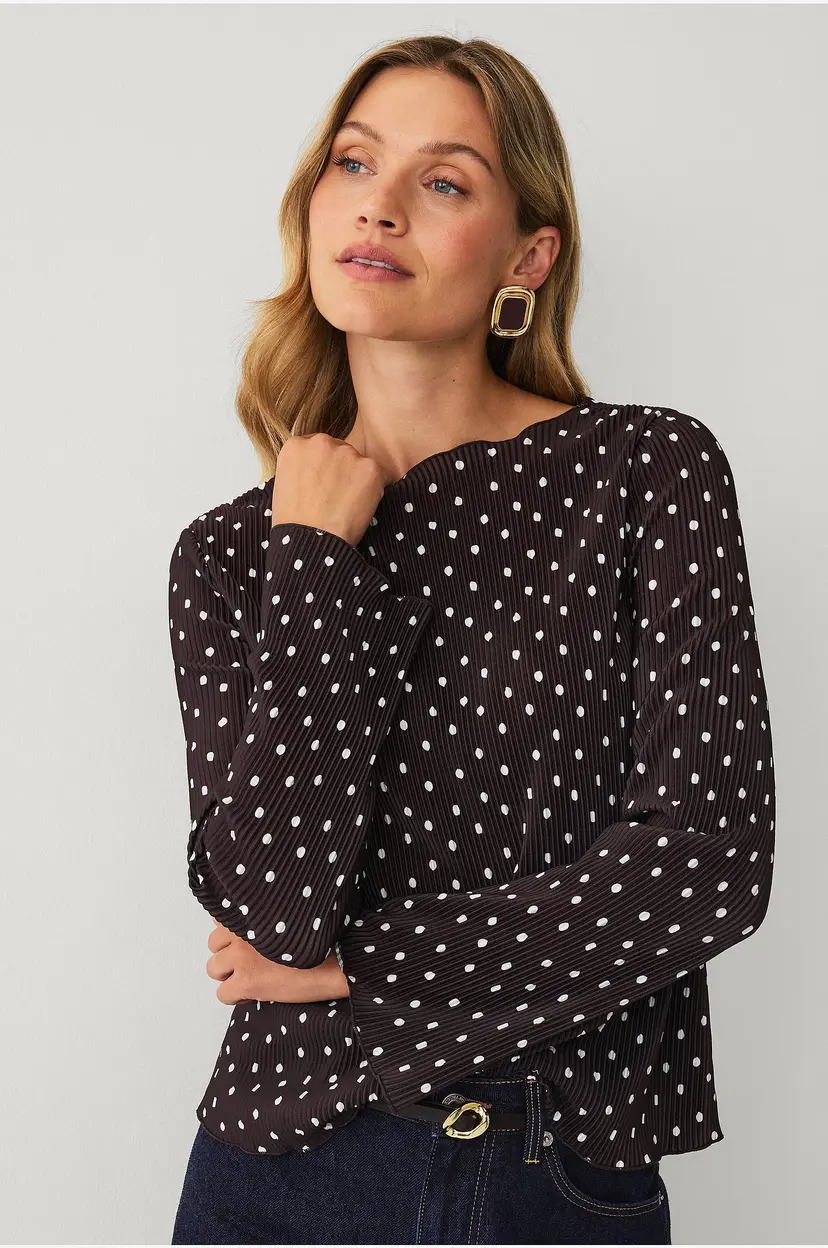 Ellos Collection Topp med trompetermer - Brun