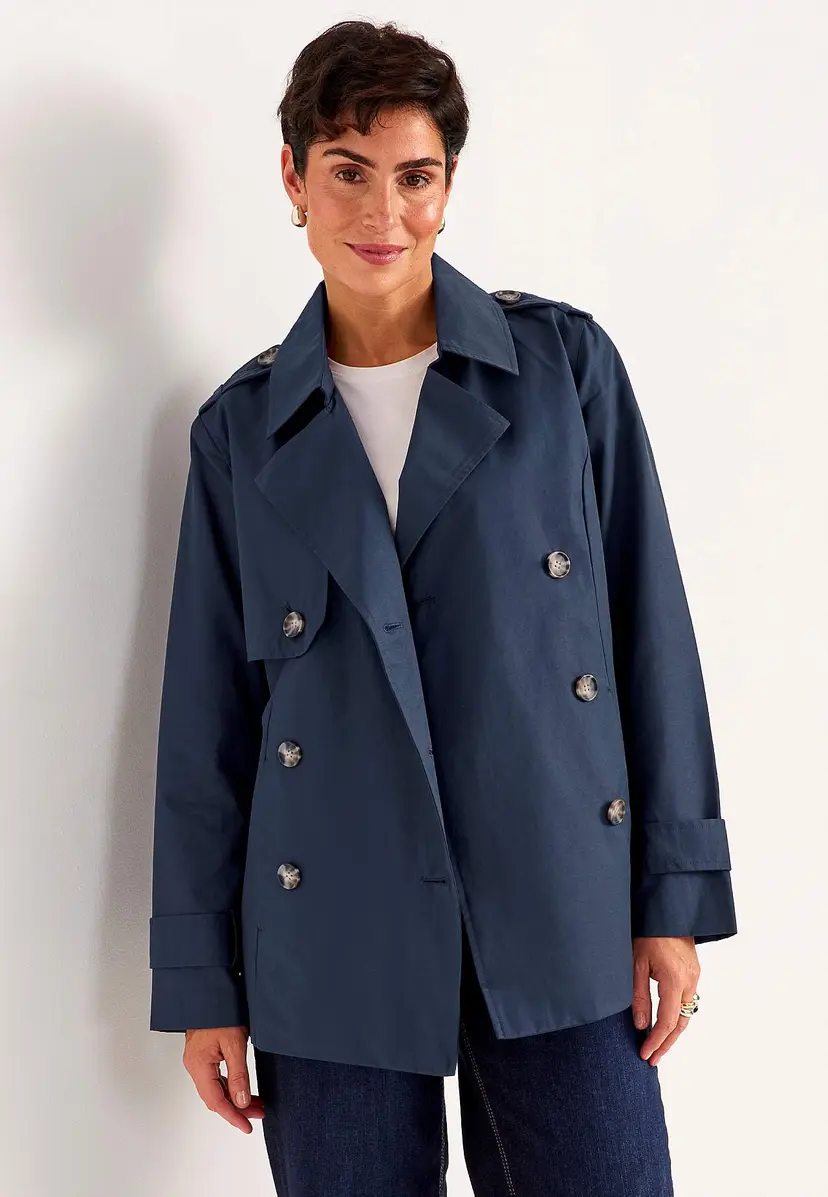 Cellbes of Sweden Dobbelbryst, kort trenchcoat