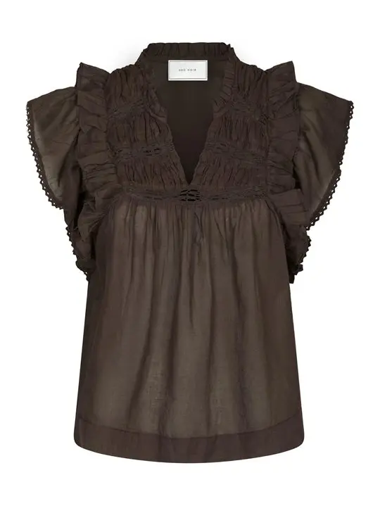 Neo Noir Neo Noir - Jayla S Voile Top - Dark Brown