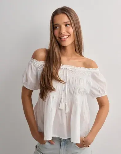 Nelly Nelly - Hvit - Tassel Blouse