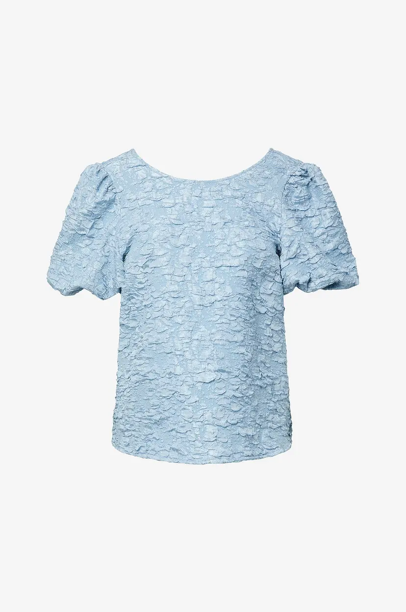 Pieces Bluse pcGretchen SS Top Wvn - Blå