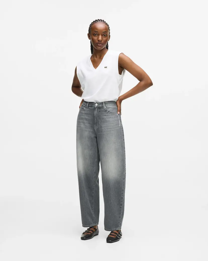 Karl Lagerfeld Karl Lagerfeld Ikon Barrel Gray Jeans