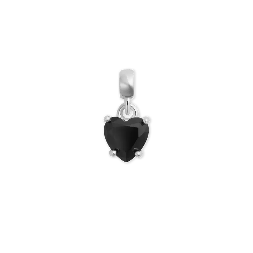Daniel Wellington Silver/black Charm Heart Crystal Black Silver | DW