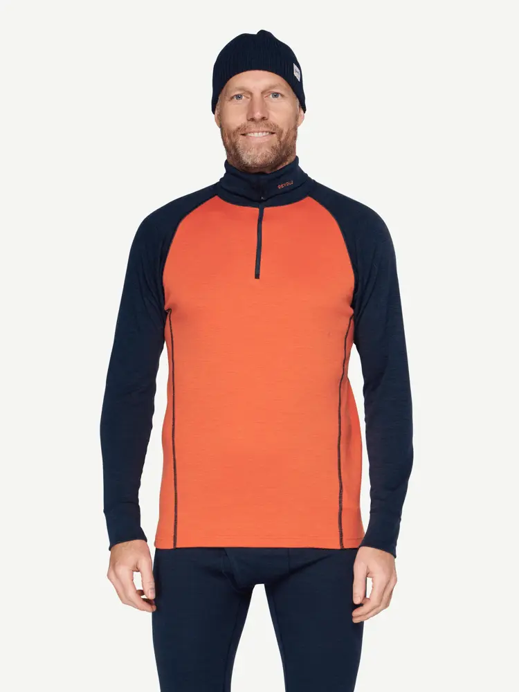 Devold Devold - Duo Active Merino 205 Zip Neck Herre - Large - Oransje