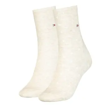 Tommy Hilfiger Tommy Hilfiger Strømper 2P Women Dot Sock Vanilje Str 39/42 Dame