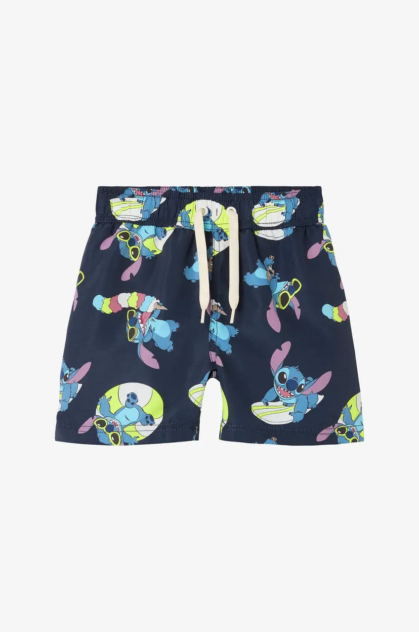 NAME IT Badebukse nmmMic Stitch Long Swimshorts Wdi - Blå