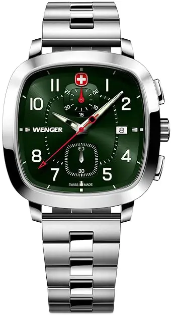Wenger Wenger Herreklokke 01.1933.112 Vintage Grønn/Stål