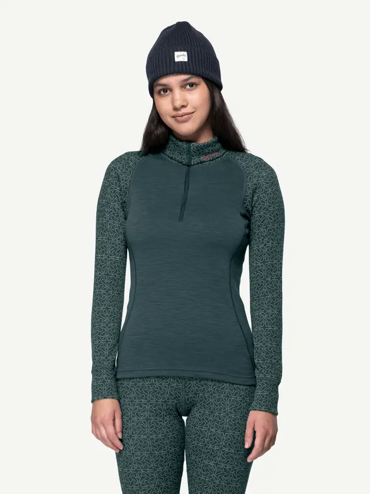 Devold Devold - Duo Active Merino 205 Zip Neck Dame - Large - Grønn