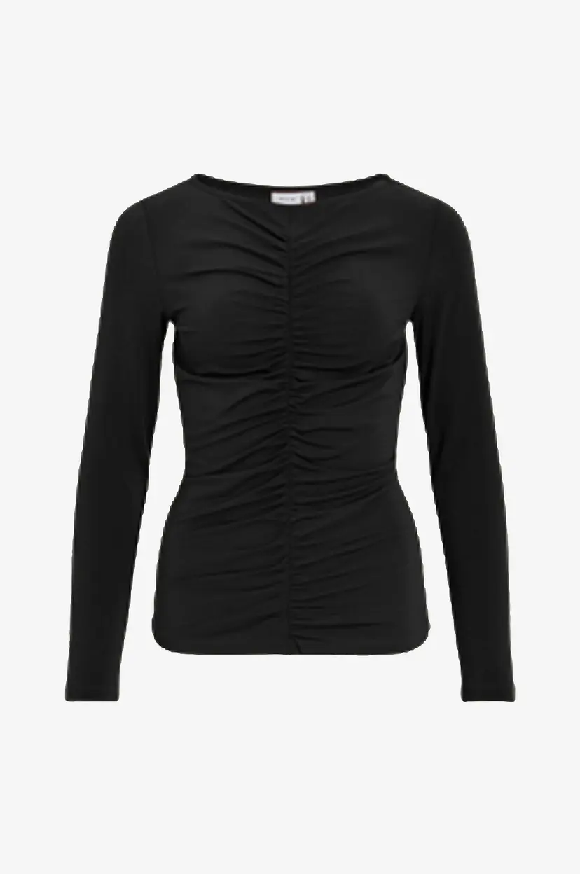 Vila Topp Vilysera Boatneck L/S Top/Spi - Svart