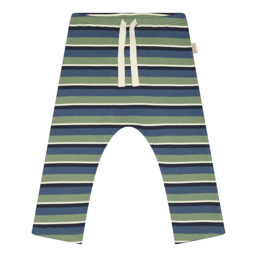 Petit Piao Petit Piao Pants Modal Double Striped Spring Green/Moonlight Blu (56 / 1-2 mnd)