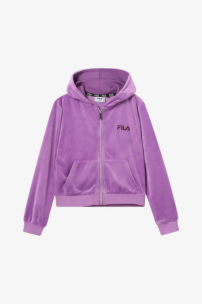 Fila Jakke Longuich Cropped Velvet Hoody Jacket - Lilla