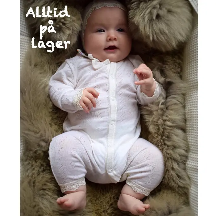 Joha Heldrakt i ull/silke med blonder Off-white