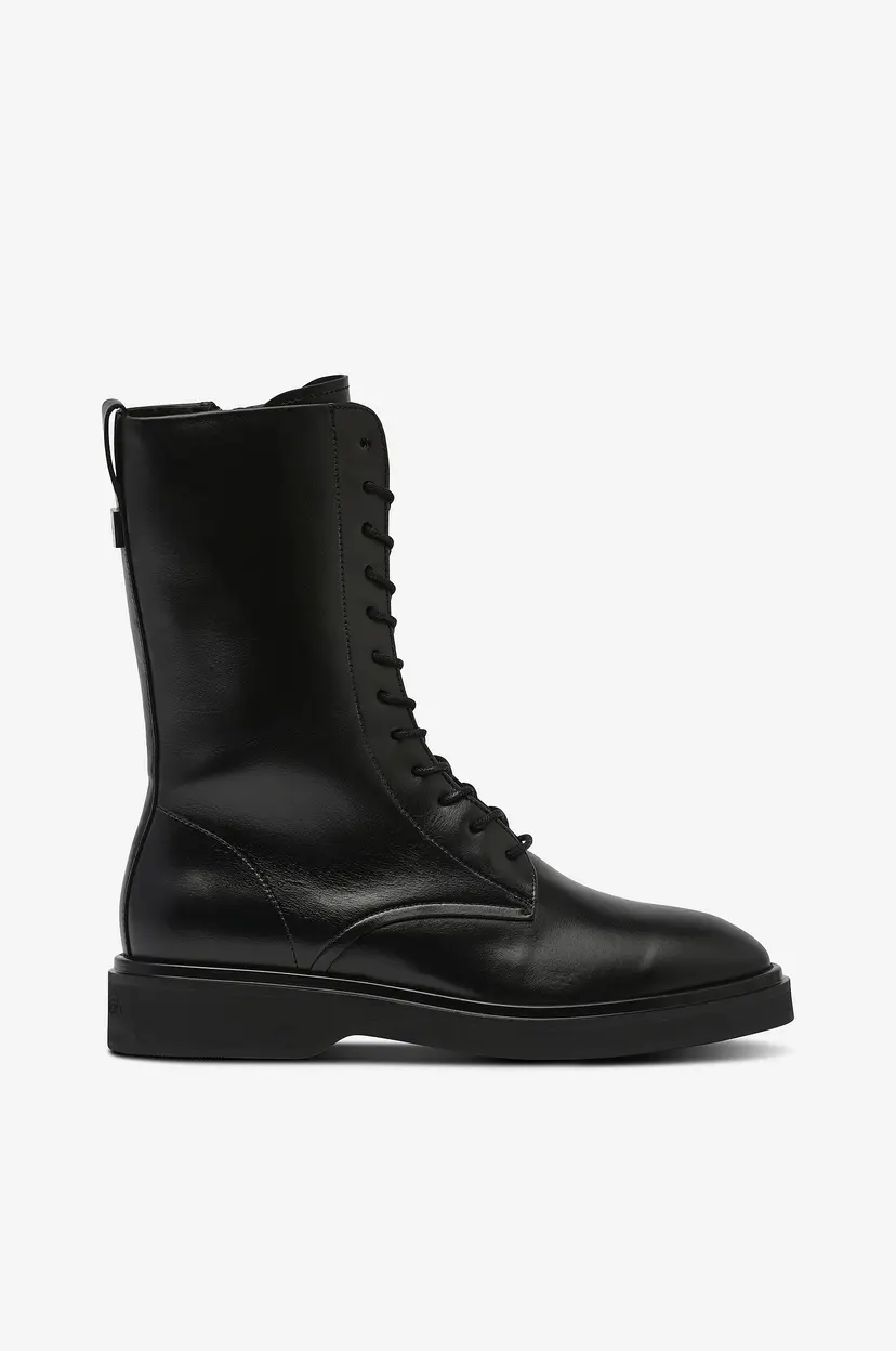 Calvin Klein Boots Flat Mid Lace UP Boot Lth - Svart