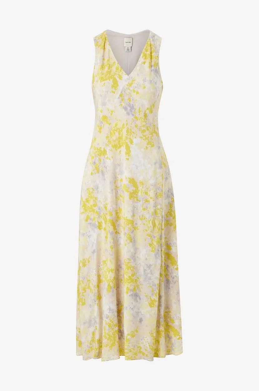 Calvin Klein Maxikjole Print Abstract Ecovero VN Dress - Flerfarget