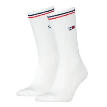 Tommy Hilfiger Tommy Uni TJ Iconic Crew Socks Strømper 2P Hvit Str 39/42