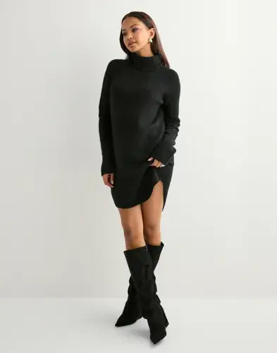 Pieces Pieces - Svart - Pcellen Ls Long Knit Noos Bc