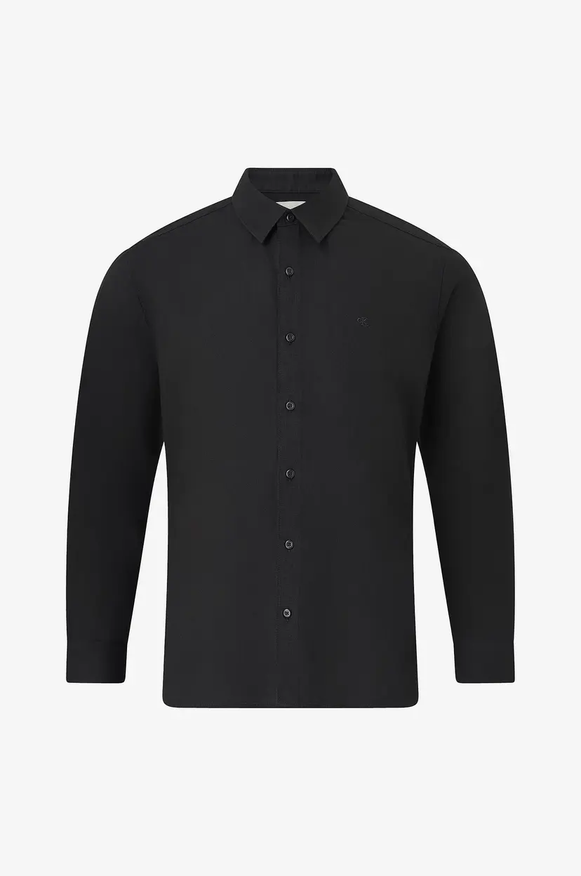 Calvin Klein Linskjorte LS Solid Linen Classic Shirt - Svart
