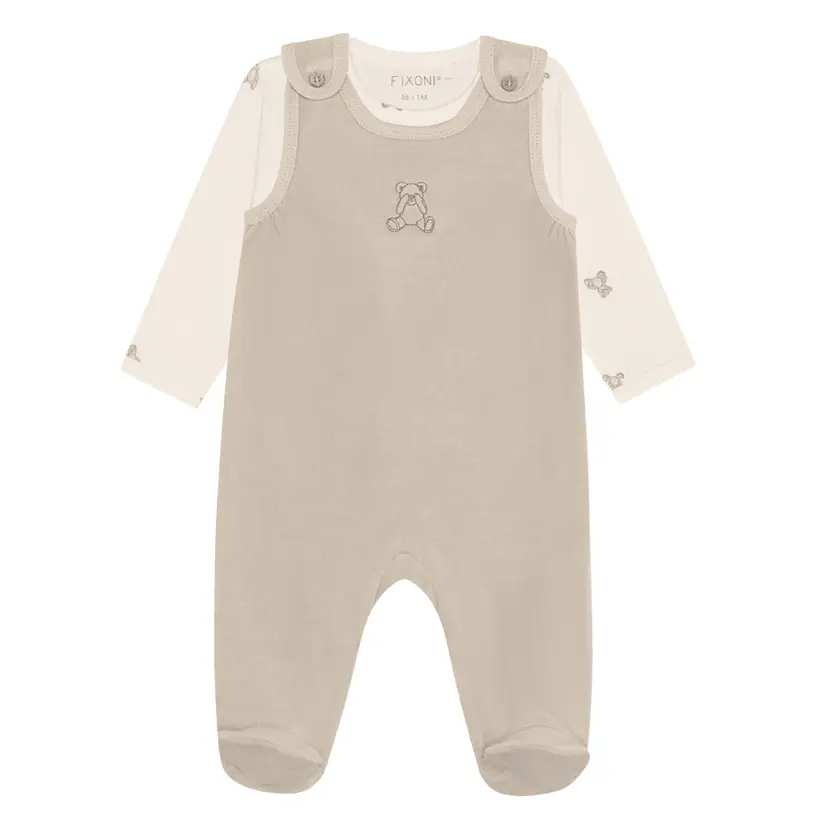Fixoni Fixoni - Babysett Body og Sparkebukse Velour Pure Cashmere