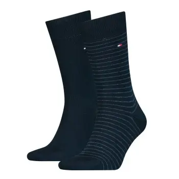 Tommy Hilfiger Tommy Hilfiger Strømper 2P Men Sock Stripe Svart/Blå Str 47/49 Herre