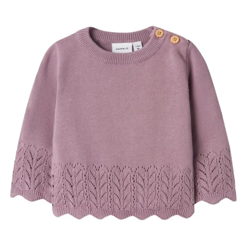 NAME IT Name It - Genser Baby Timie Knit Elderberry