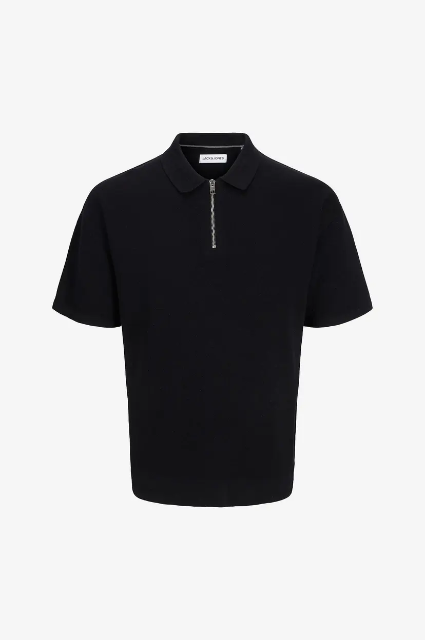 Jack & Jones Genser jjTroy Knit Zip Polo - Svart