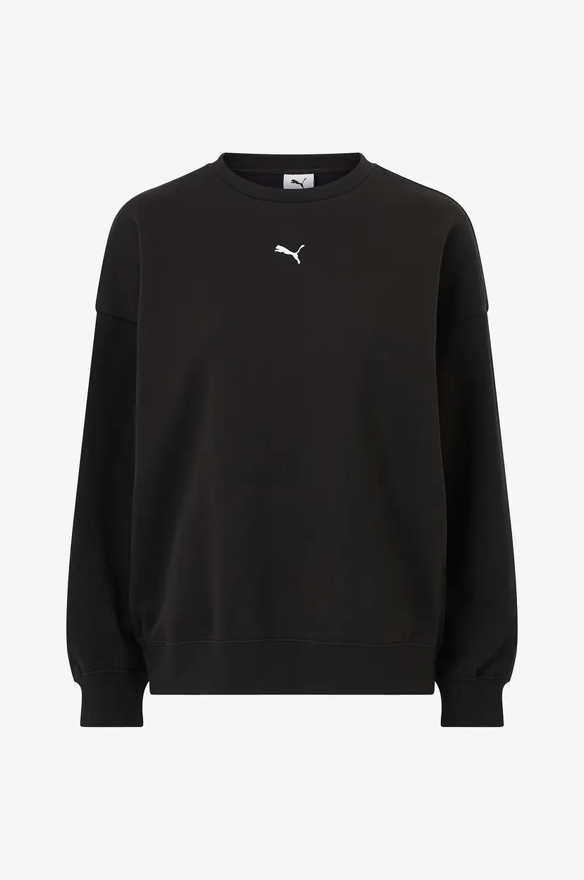 Puma Collegegenser Ess Oversized Crew FL - Svart
