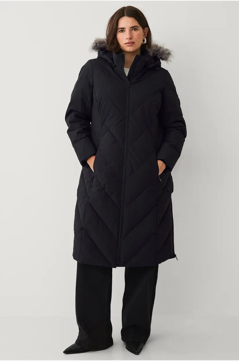 Zizzi Kåpe mLuxa L/S Hood Coat - Svart