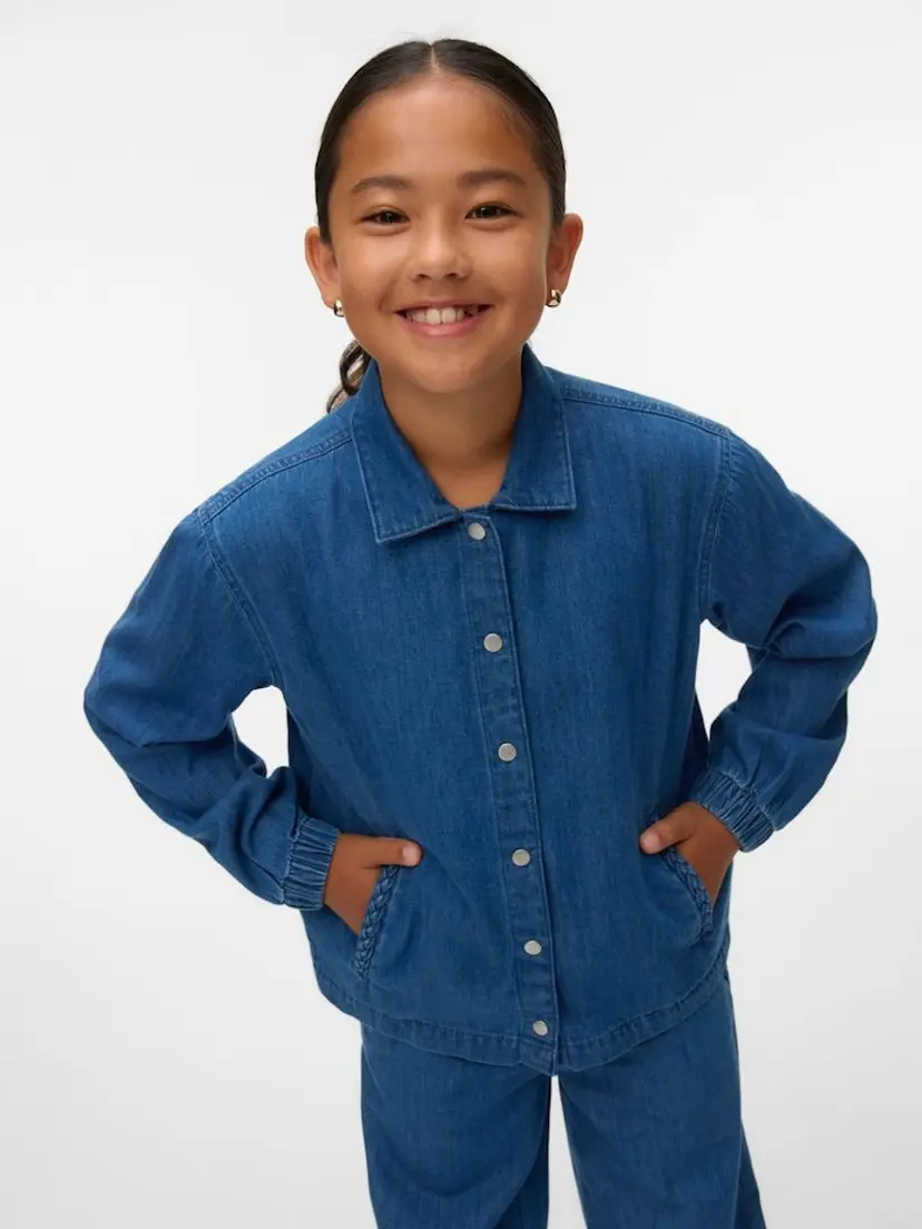 Vero Moda Girl Vero Moda Girl Tenna skjorte lang erm  mellomblå denim (164 /14 år)
