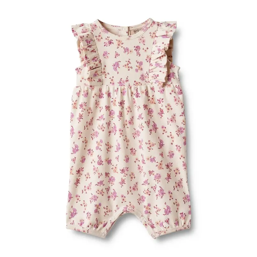 Wheat Wheat Playsuit Havanna Shell Flowers (56 / 1-2 mnd)