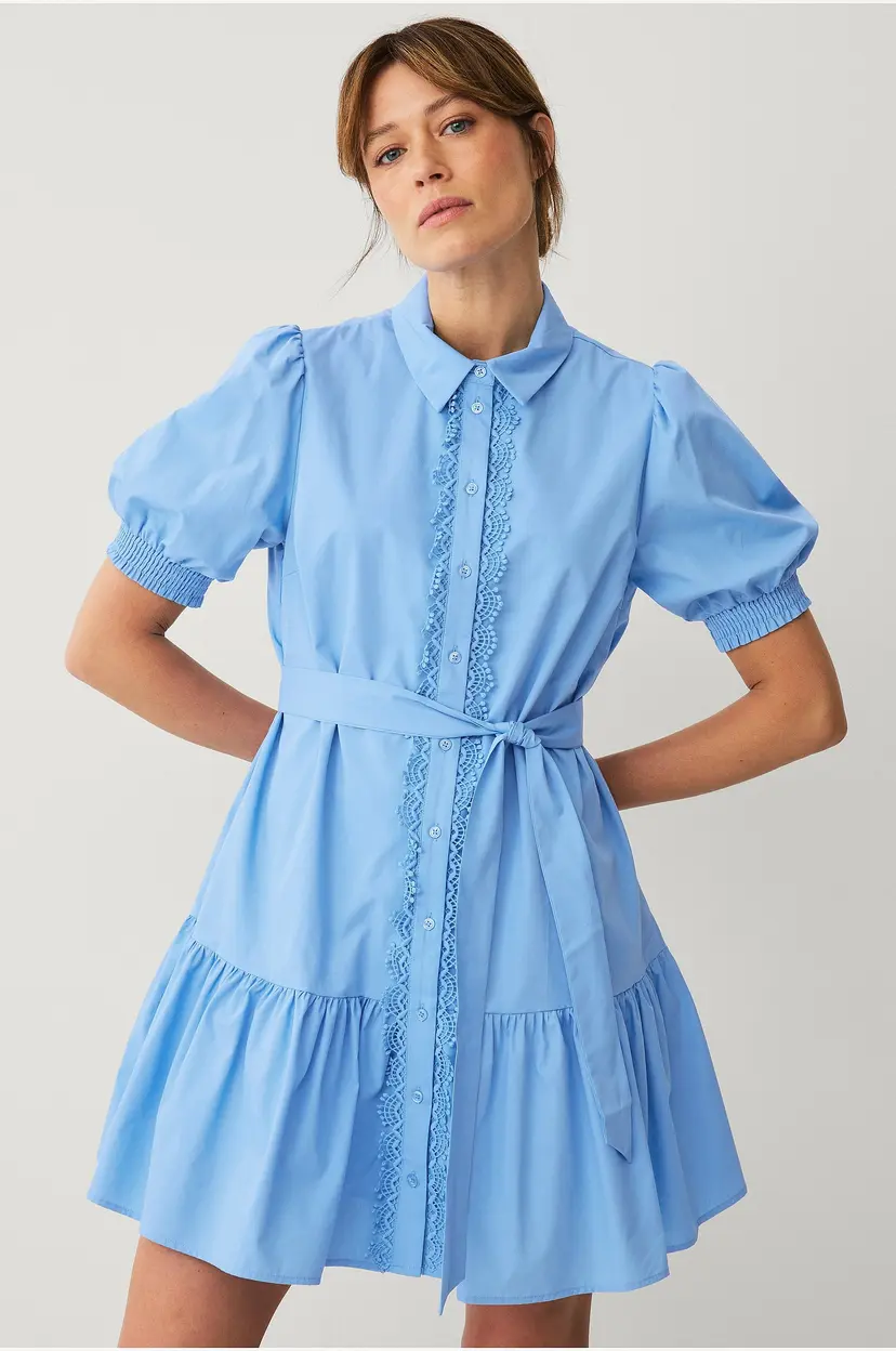 Vila Kjole viCorly 2/4 Short Shirt Dress - Blå