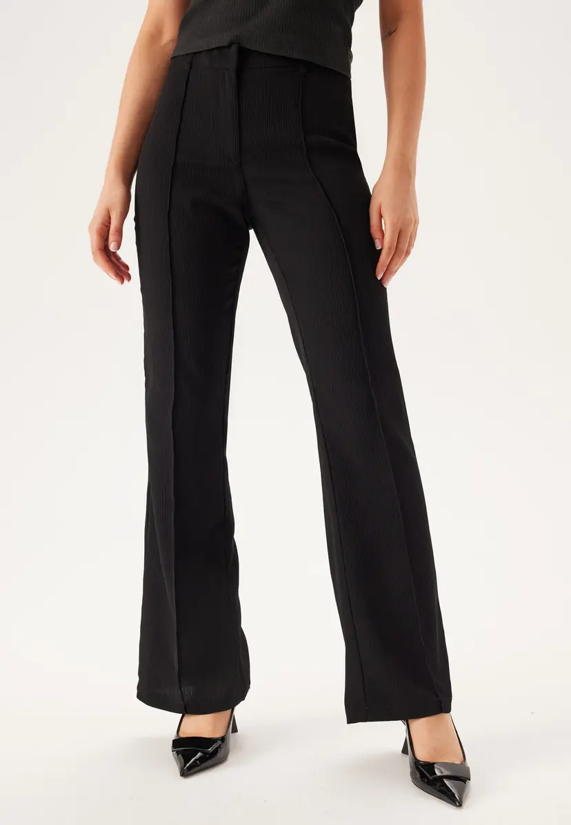 Bubbleroom Flared Structured Suit Trousers