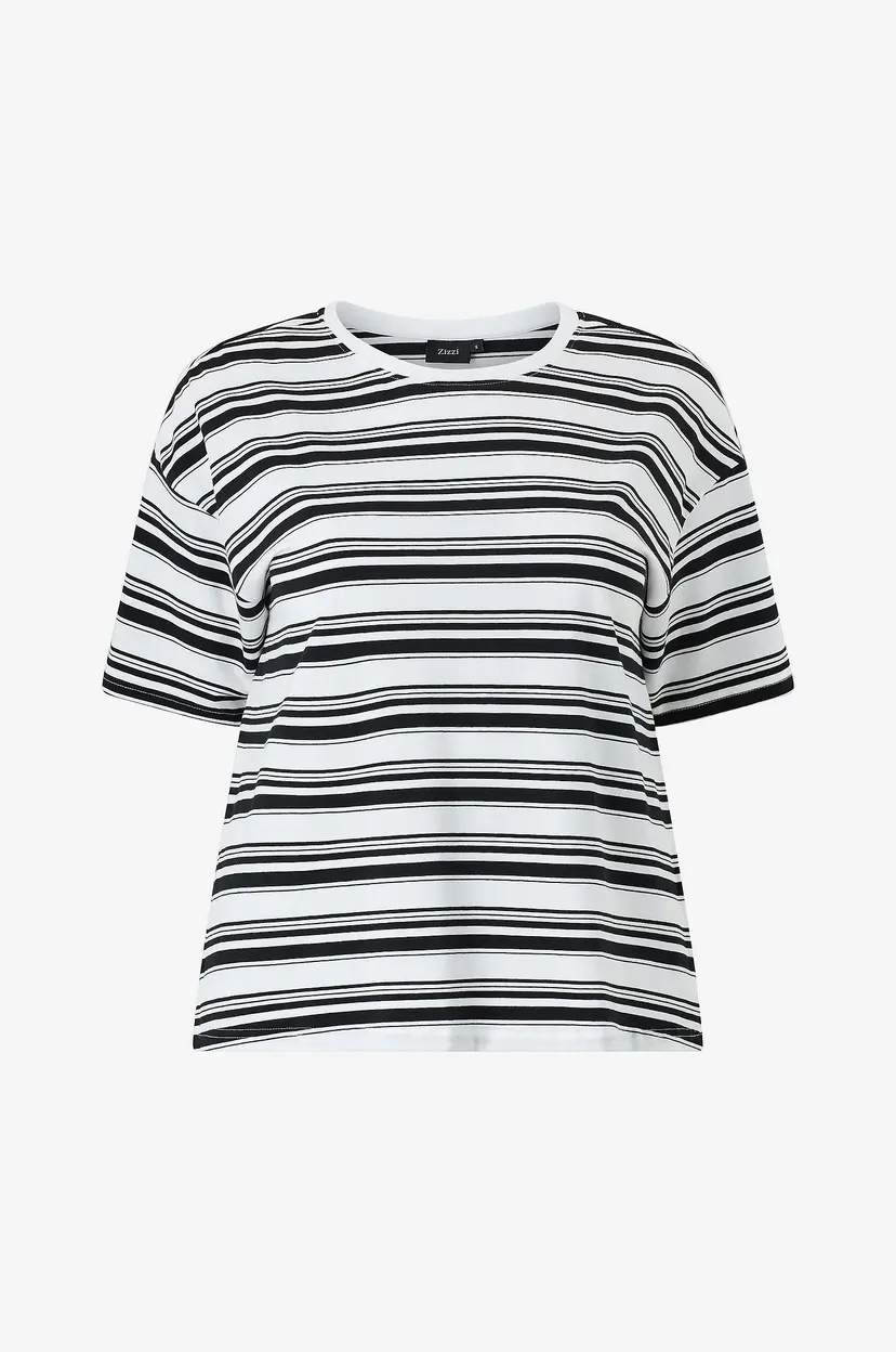Zizzi T-skjorte Mvivi, 1/2, Loose Tee - Svart