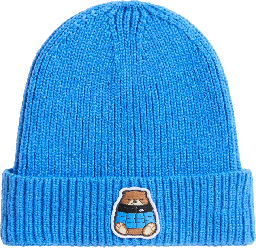 The North Face The North Face Kids' TNF Logo Box Cuffed Beanie Active Blue/Nuptse Bear Patch