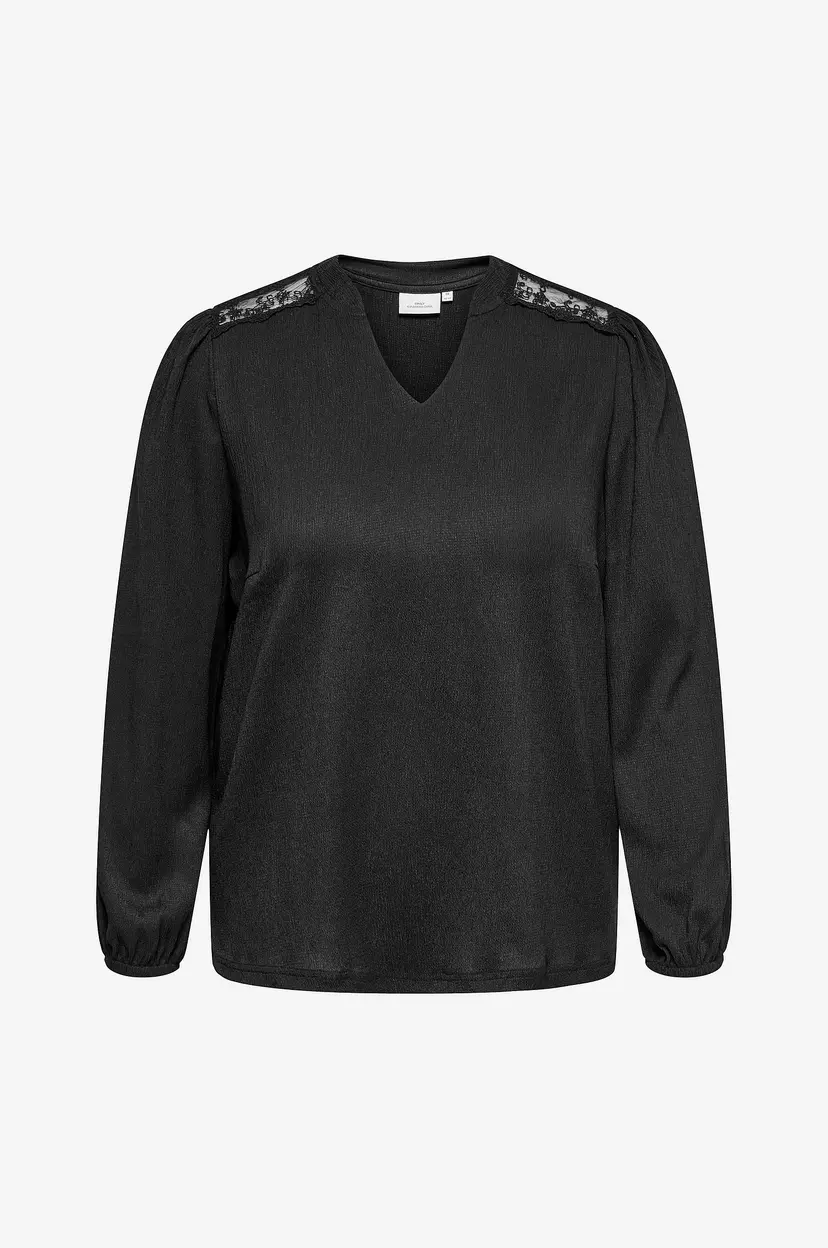 Only Carmakoma Bluse carFancy Life L/S - Svart