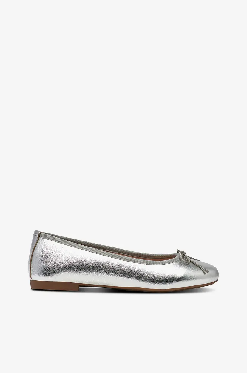 Bianco Ballerinasko Biamadison Ballerina Metallic Leather - Sølv
