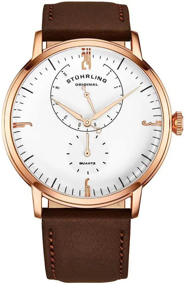Stührling Original Stührling Original Herreklokke 3969.4 Cabaletta Hvit/Lær Ø42 mm