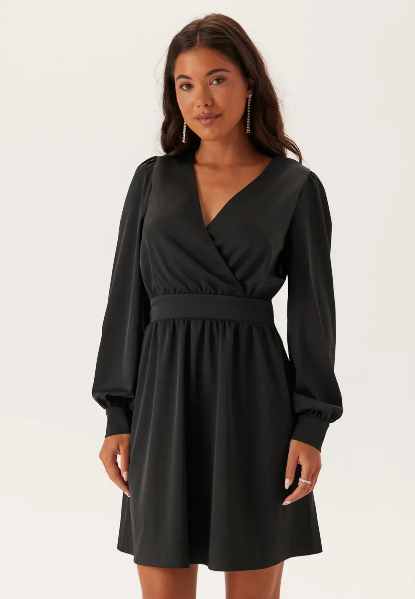 Bubbleroom Wrap Satin Dress
