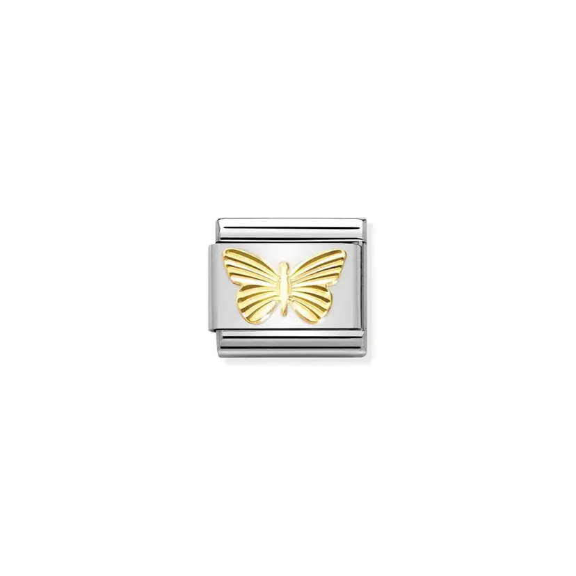 Nomination Etched Detail Butterfly Gold