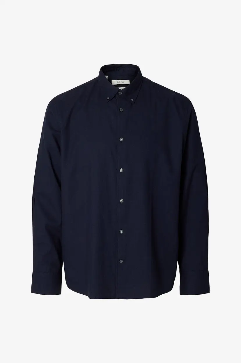 Selected Men Skjorte Slmregcole Jay Melange Ls Shirt Noo - Blå