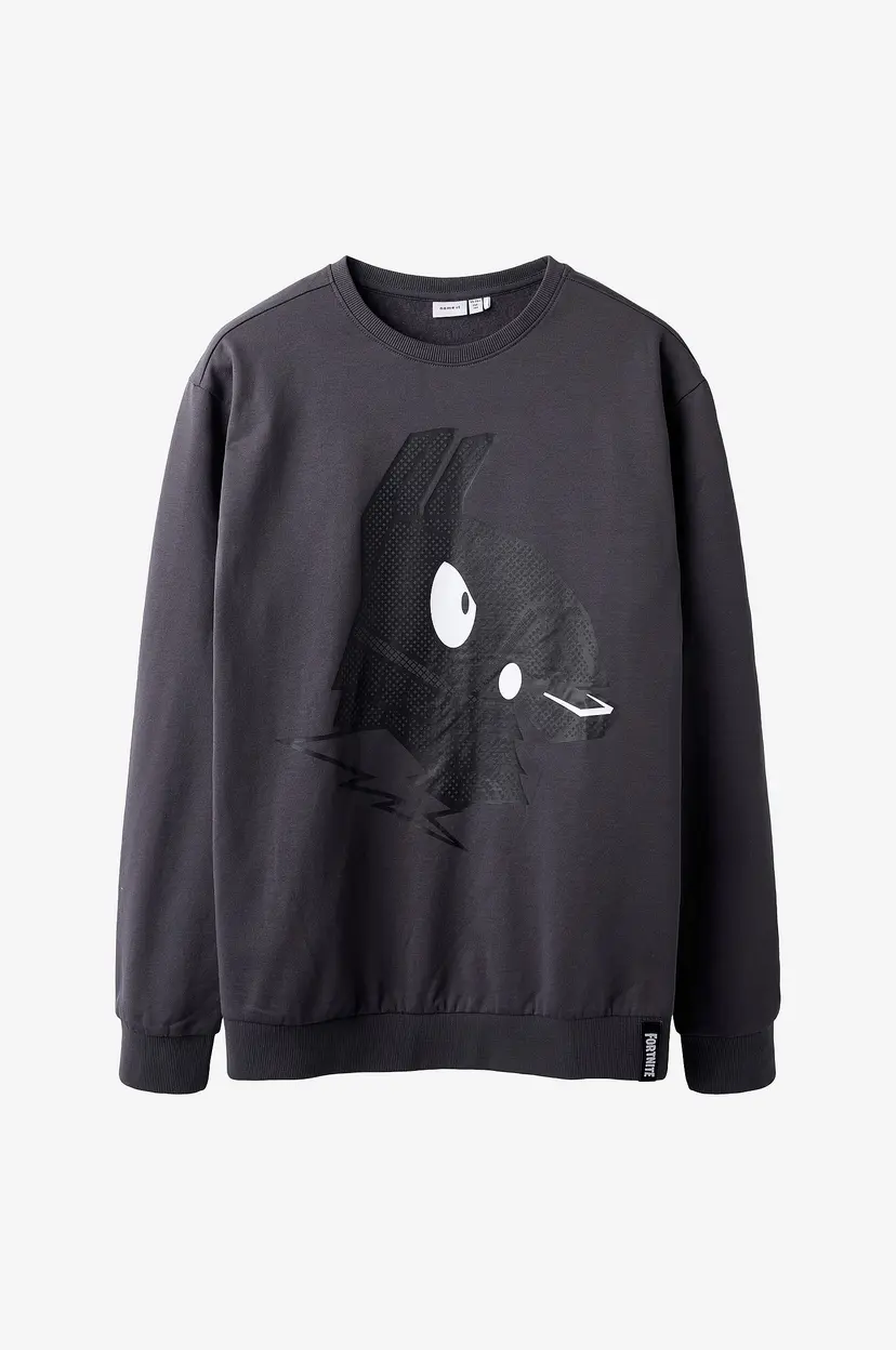 NAME IT Collegegenser nkmSkall Fortnite Nreg Sweat Bru BF - Grå