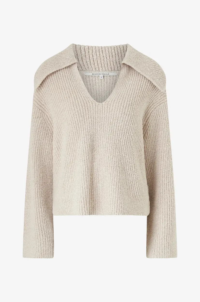 Second Female Genser Gerda Knit Collar - Beige