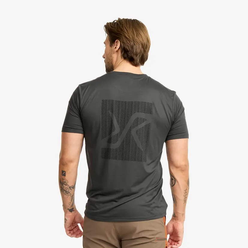 RevolutionRace Mission Graphic Logo T-shirt Herre Anthracite