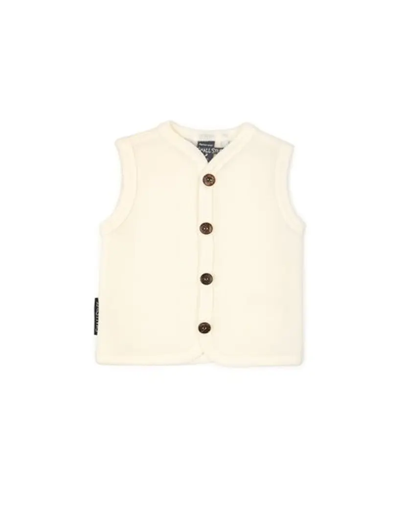 Smallstuff Smallstuff Vest med knapper, merinoull, off-white