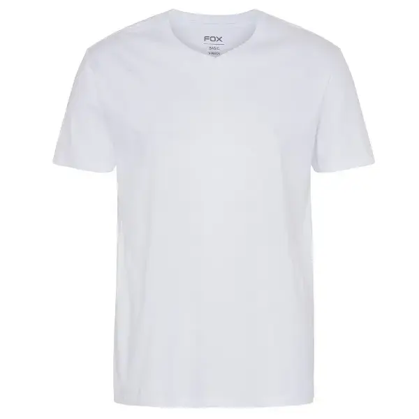 T-Shirten.dk Fox V-neck T-shirt, Bomuld. Hvid. - 2XL