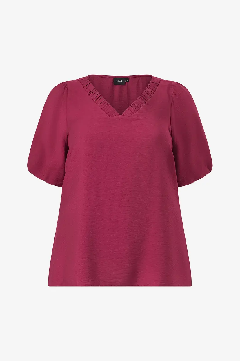 Zizzi Bluse Cameredith, 1/2, Blouse - Rød