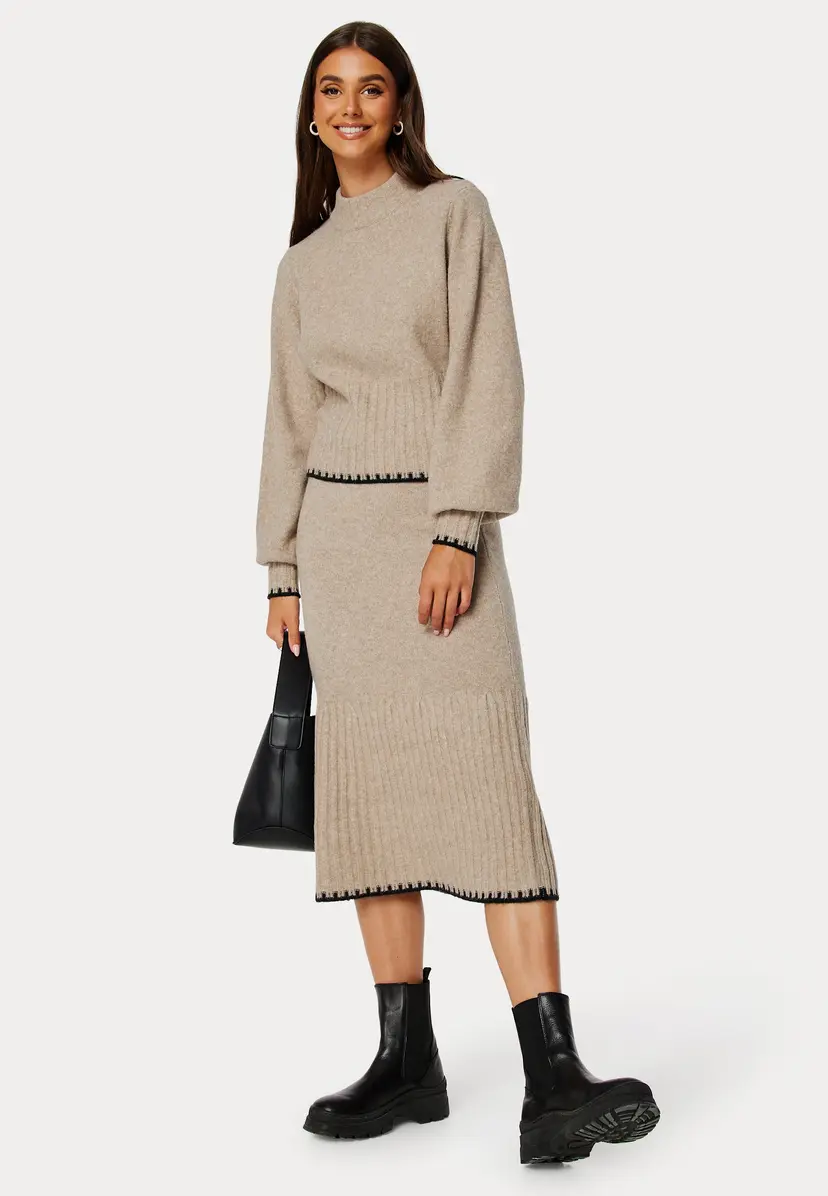 Bubbleroom Contrast Edge Knitted Skirt