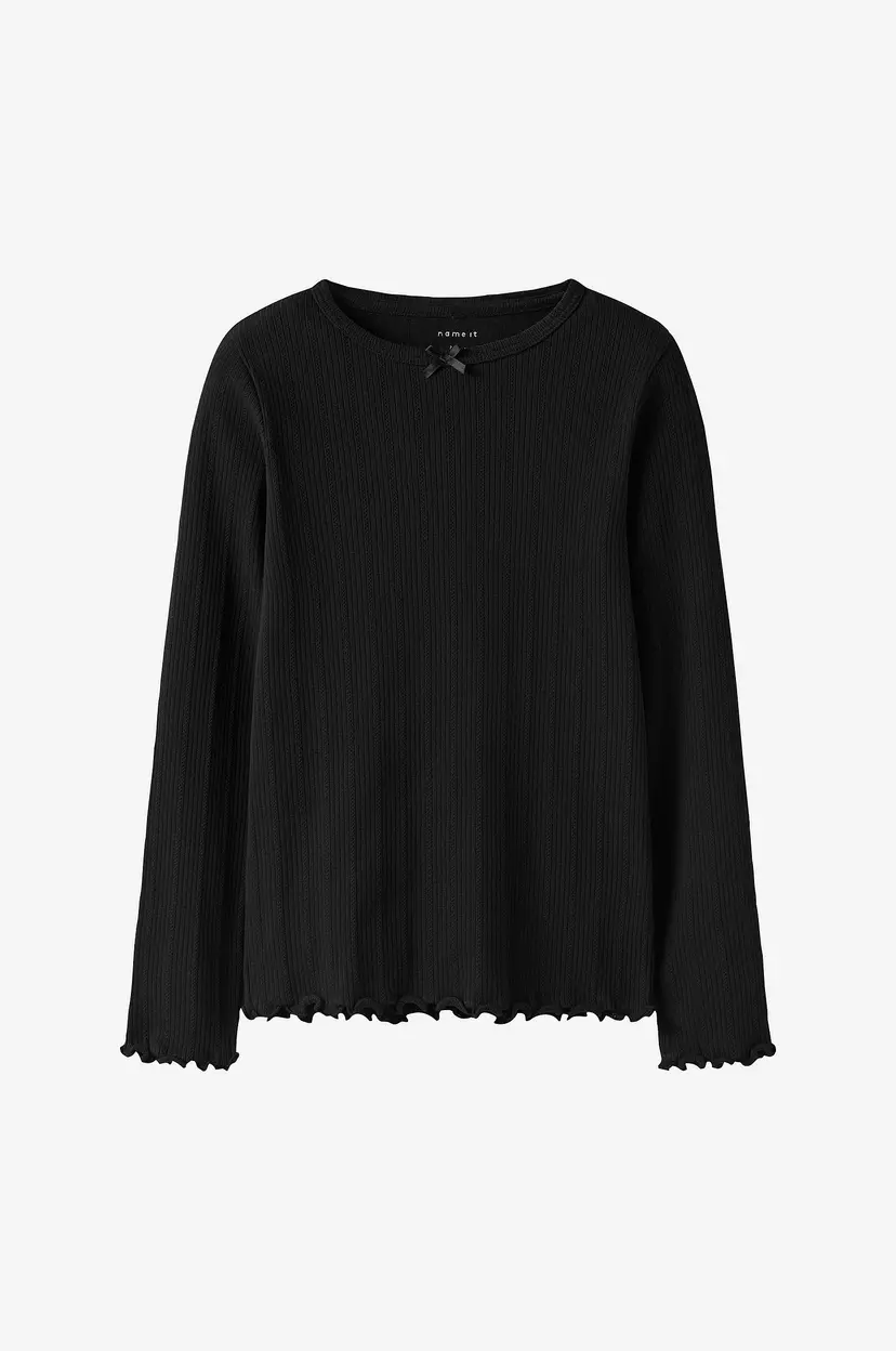NAME IT Topp nkfNolea LS Slim PB - Svart