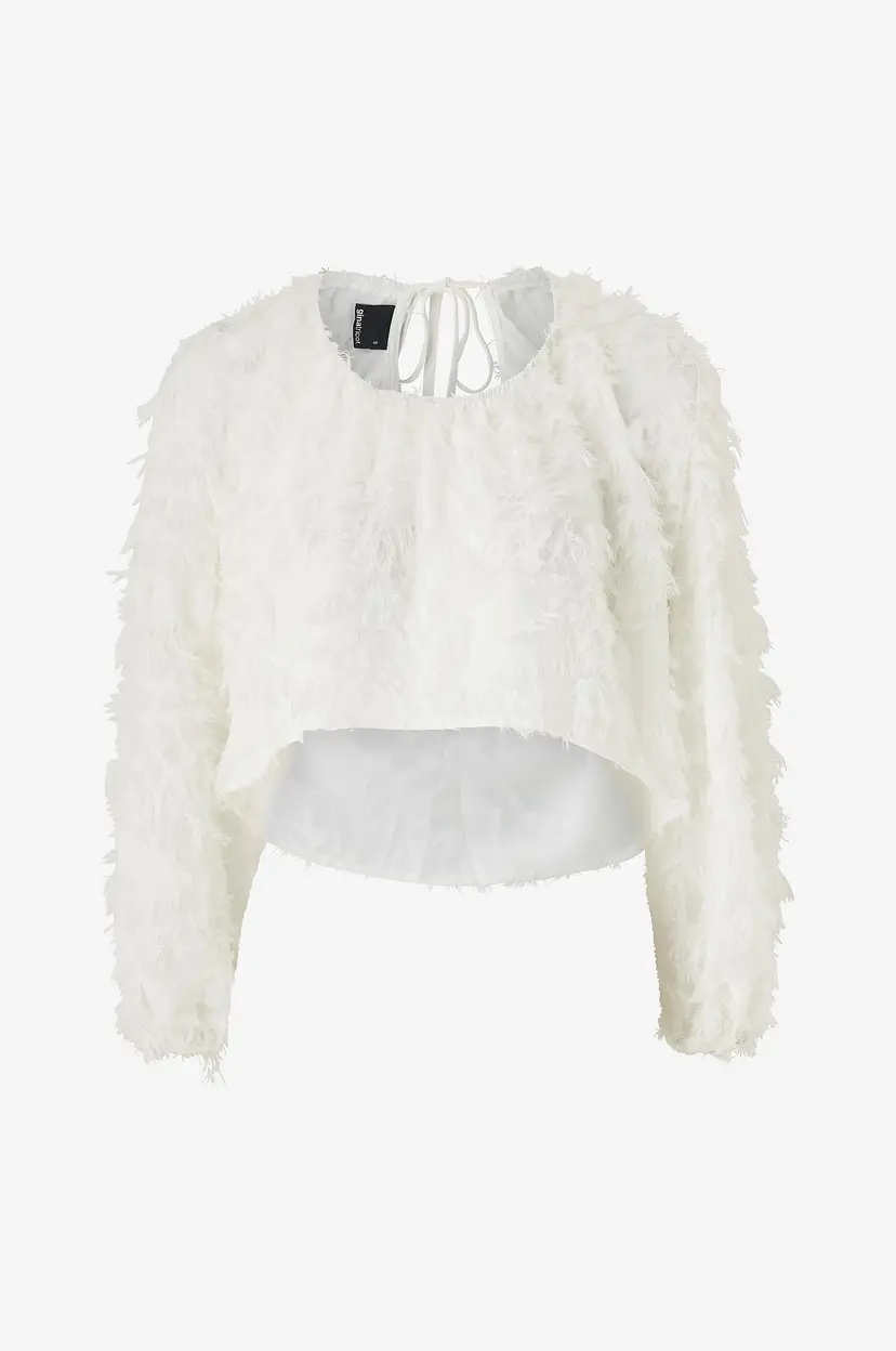 Gina Tricot Topp Structured Open Back Top - Hvit