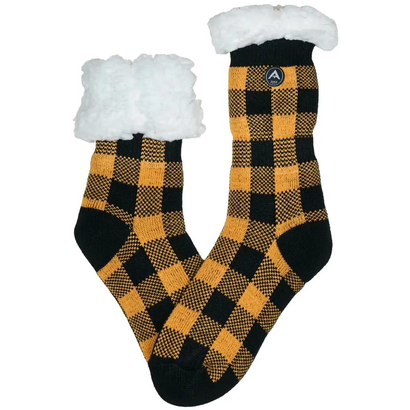 Avignon Avignon Dam Heat Max Sock Checked Yellow