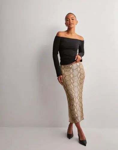 Nelly Nelly - Beige - Mesh Midi Skirt